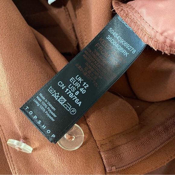 Topshop High Waisted Cropped Pants with Tie Belt | Rust Orange - Picture 8 of 8